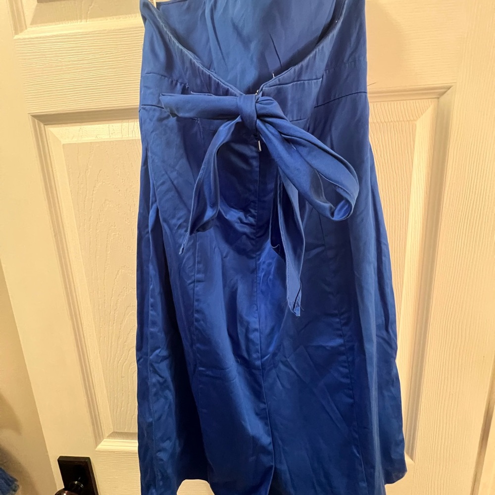 David's Bridal Strapless Dress in Royal Blue